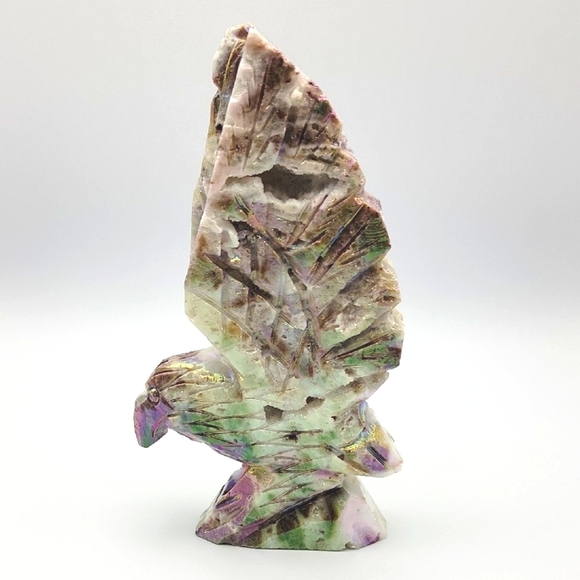 320g Aura Sphalerite Eagle Natural Gemstone Crystal Druzy Handmade Figurine - Picture 3 of 16